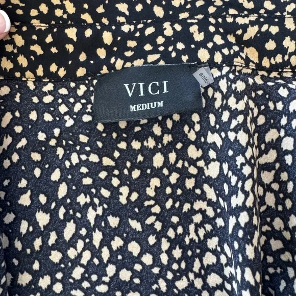 Vici Soft Looks Printed Satin Wrap Mini Dress - Picture 9 of 10